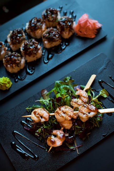 Delicious grilled shrimp skewers served with mixed greens and balsamic glaze, perfect for a gourmet dining experience.